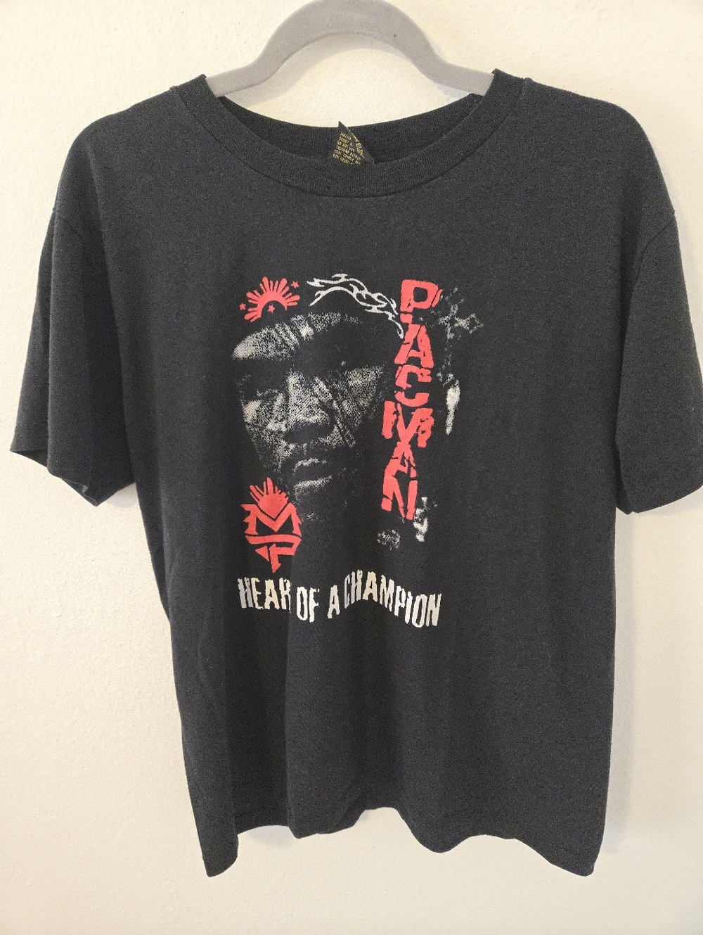 Vintage Manny Pacquiao Heart Of A Champion Boxing T Shirt Pacman Mens Large